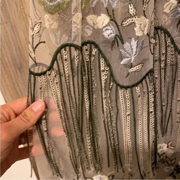 Aratta Hit the Breaks Green and Cream Embroidered Maxi Dress - Picture 5 of 7